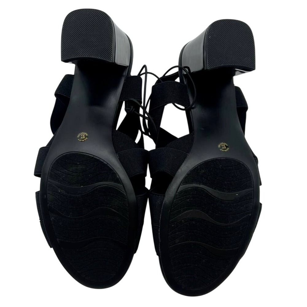 NWT East 5th Needmore Black Size 8M Slip On Block Heel Peep Toe Sandals - Picture 7 of 11